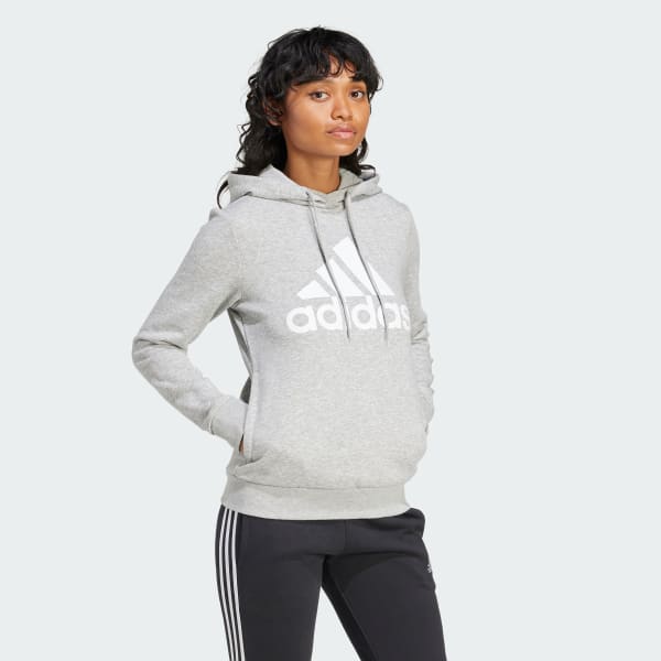 adidas Essentials Logo Fleece Hoodie - Grey | Women's Lifestyle | adidas US