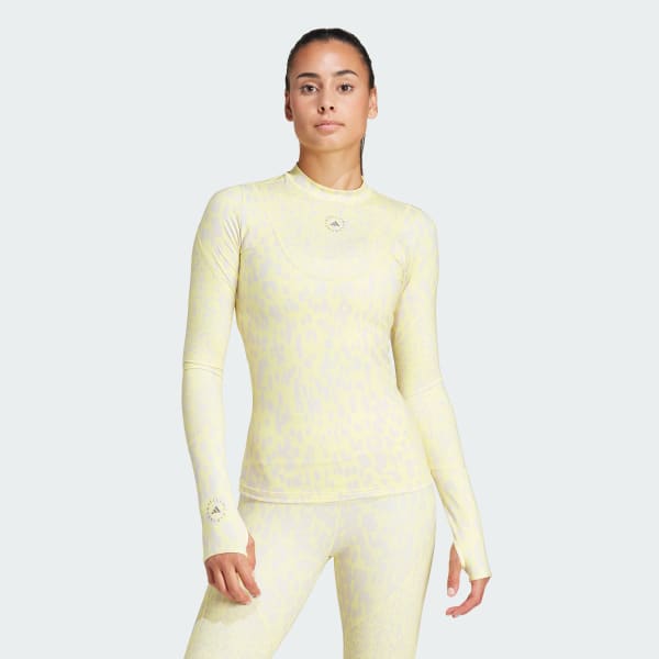 Yellow adidas by Stella McCartney TruePurpose Training Long Sleeve Printed Tee