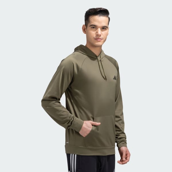Green GYM+TRAINING SMALL LOGO HOODIE
