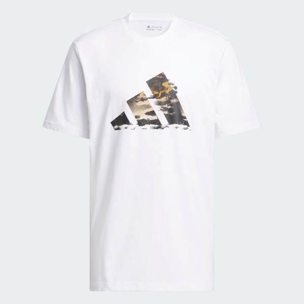 White Blue Summer Logo Graphic Tee