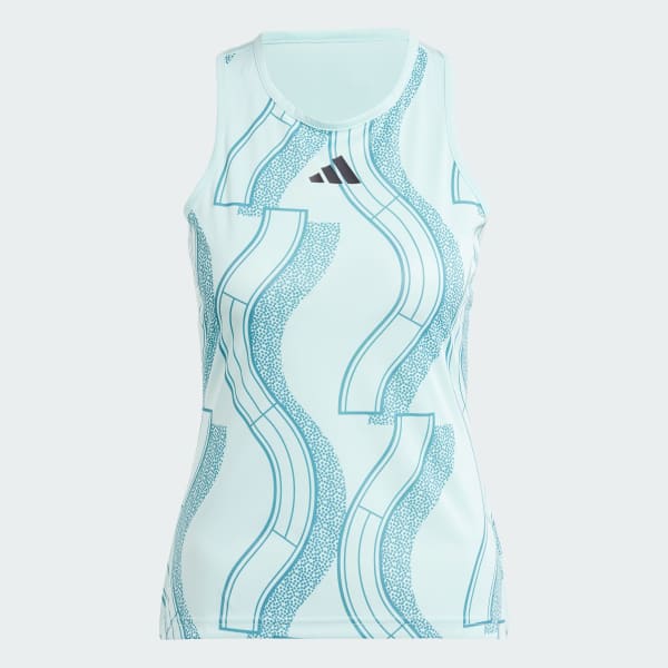 Turquoise Club Tennis Graphic Tank Top