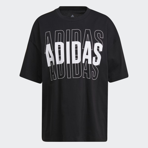 noir T-shirt oversize Essentials Repeat adidas Logo WU975