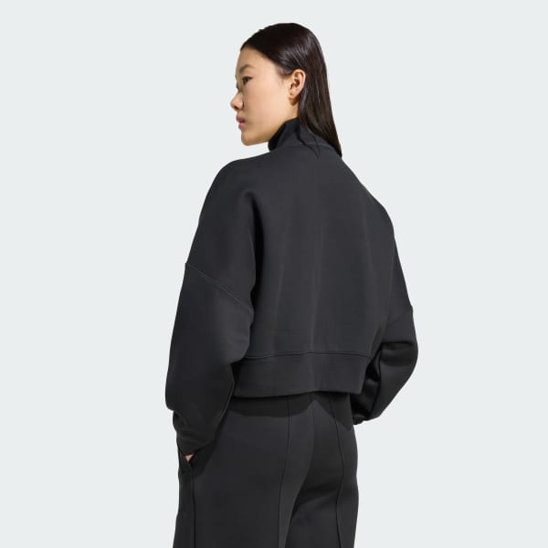 Svart Off Placed 3-Stripes Zip Up