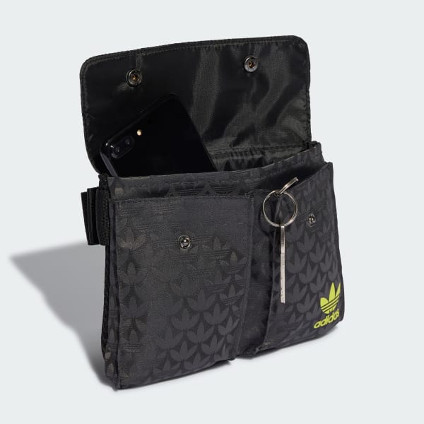 Negro Minirriñonera Trefoil Monogram Jacquard