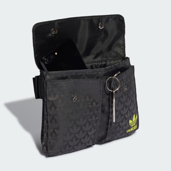 adidas Trefoil Monogram Jacquard Mini Waist Bag - Black | adidas Canada