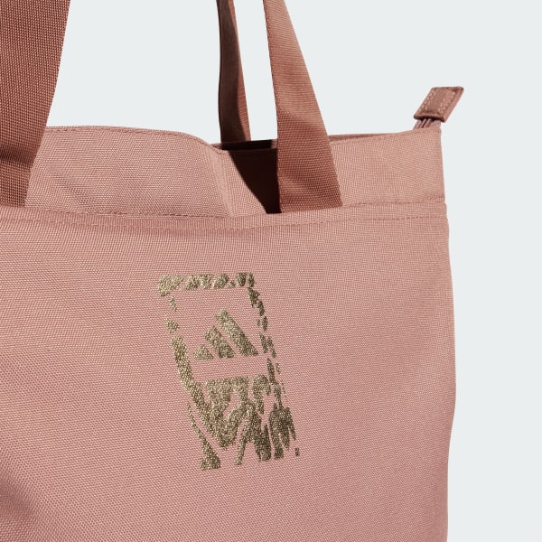 Pink Tote Bag With Golden Print
