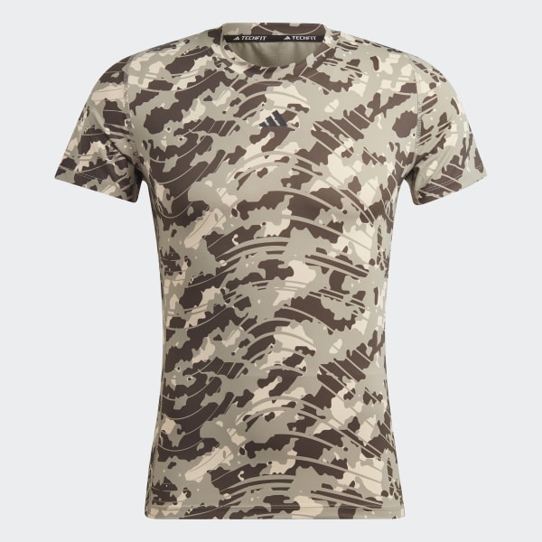 Green Techfit Allover Print Training Tee