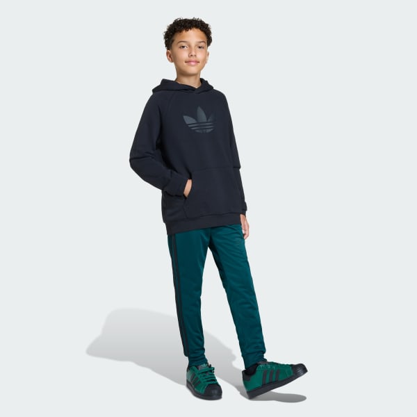 Negro POLERA CON CAPUCHA GRAPHIC TRÍFOLIO HOLGADA