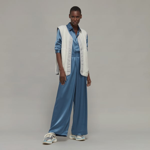 Azul Pantalón Tech Silk Wide-Leg Y-3