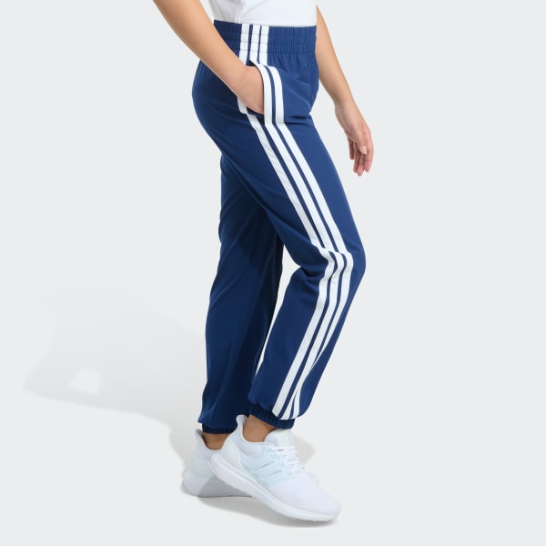 Blue Elastic Waistband Woven 3-Stripe Pant

