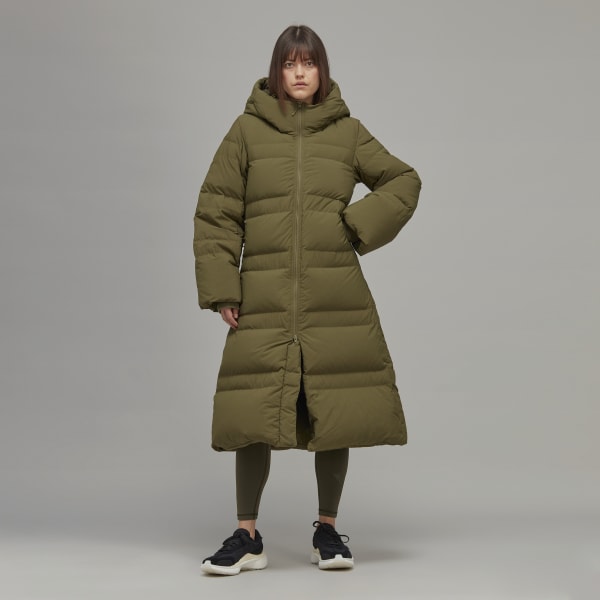 Verde Abrigo Acolchado Térmico con Gorro Y-3 Classic SU021