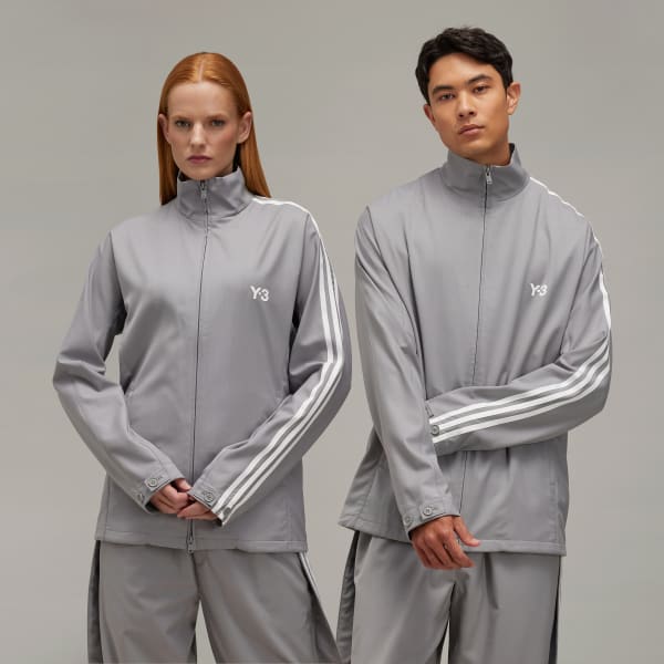 Grey adidas track top discount
