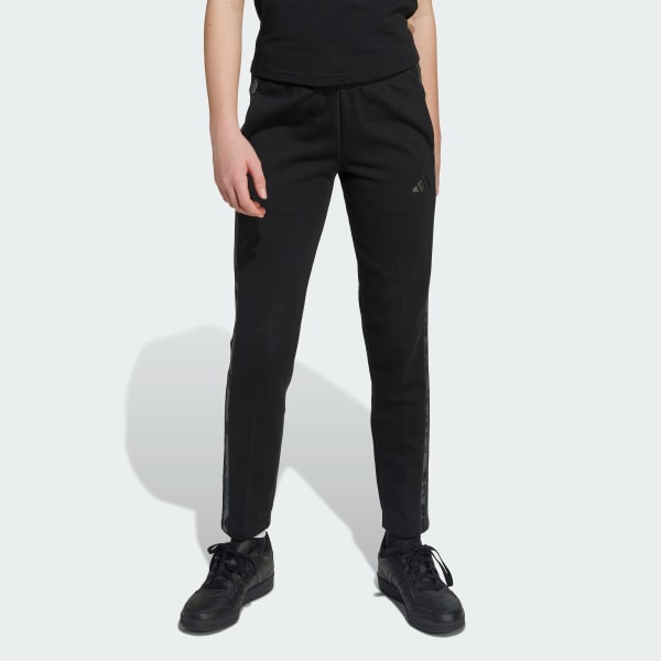 Svart adidas Girls 3-Stripes Animal French Terry Joggers Kids