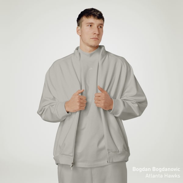 Grey adidas Basketball Track Jacket