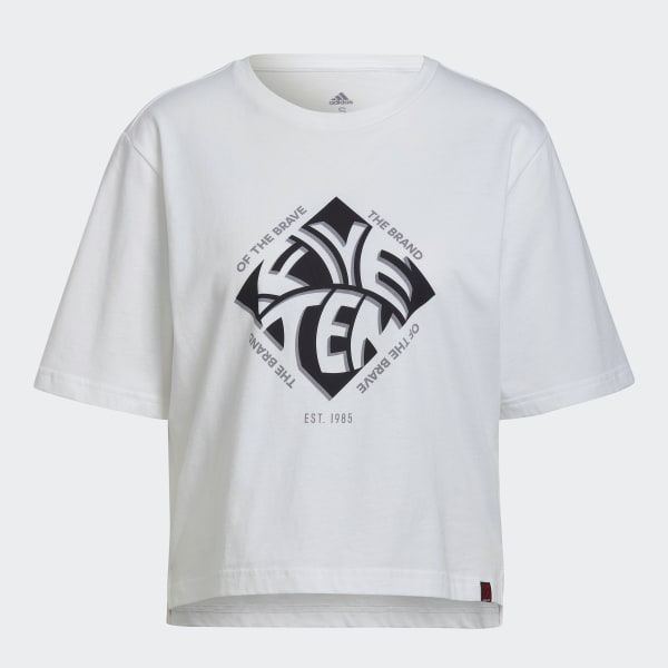 Hvid Five Ten Cropped Graphic T-shirt 51218