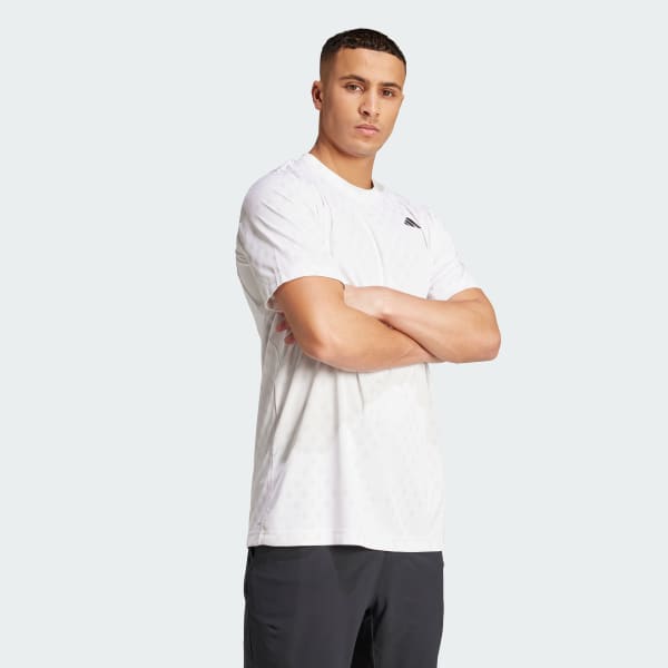 Blanco Remera Club de Tenis estampada Climacool