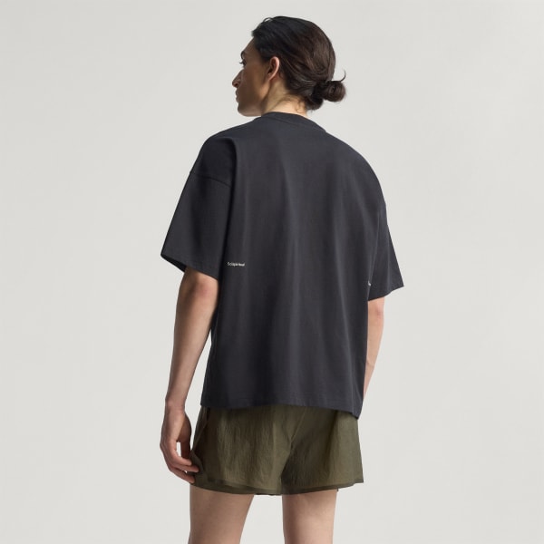ブラック エルマノス コウモリランニング 半袖Tシャツ（ジェンダーニュートラル）/ H.Koumori Running Tee (Gender Neutral)