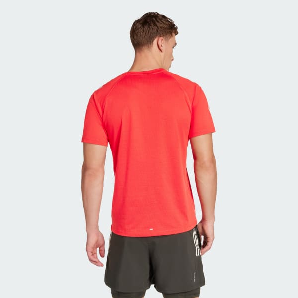 Red Own the Run 3-Stripes Tee