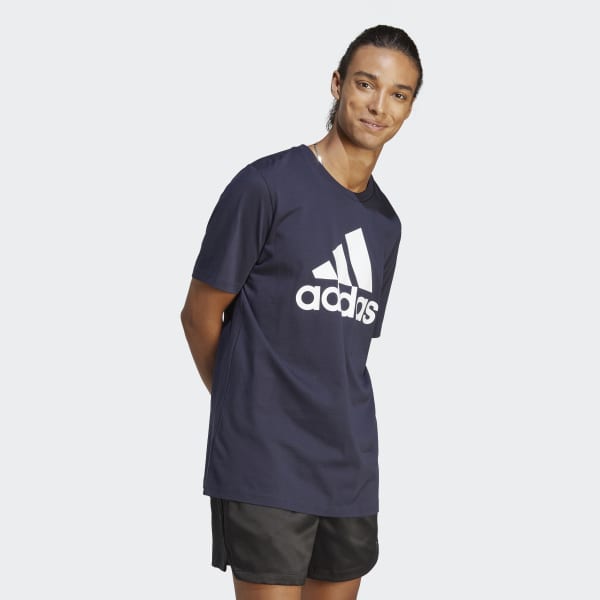 Blauw Essentials Big Jersey Big Logo T-shirt