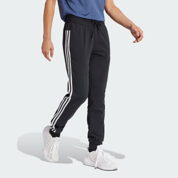 Adidas Windbreaker Track Pants Womens Medium 3 Stripe Black & White