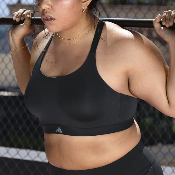 Adidas Womens Fast Impact Luxe Run High Impact Sports Bra Black/White -  Cambridge Sportsworld
