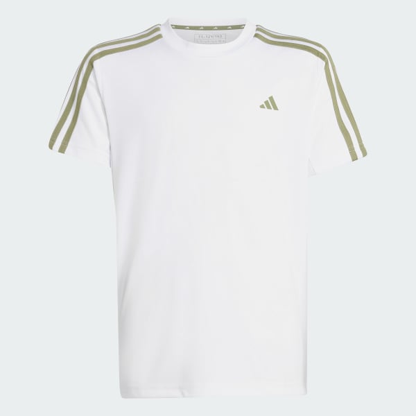Blanco Playera Train Essentials AEROREADY 3 Franjas Ajuste Clásico