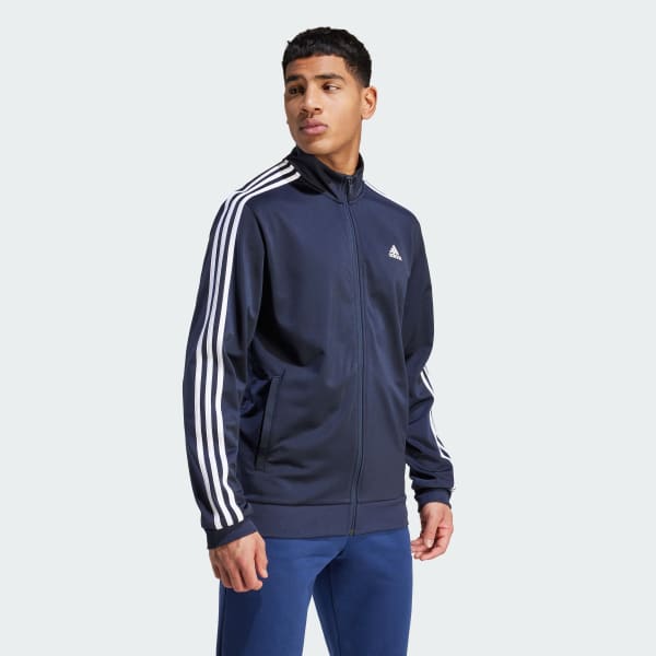 adidas Men's Essentials Warm-Up 3-Stripes Track Jacket - Blue | adidas ...