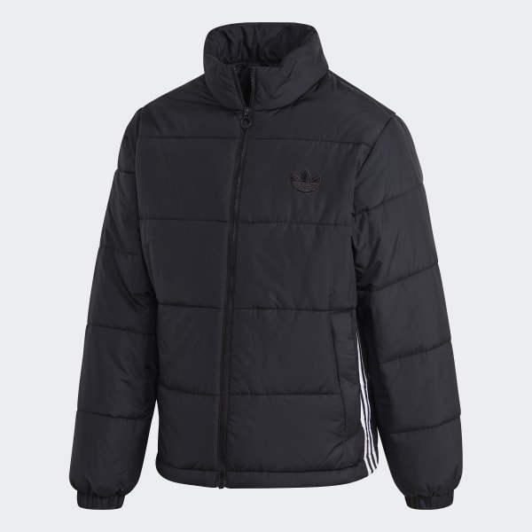 Black Padded Stand Collar Puffer Jacket IZO67