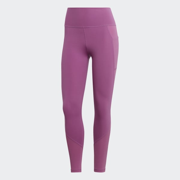 adidas Optime Training Shiny Full Length Leggings - Purple | adidas UK