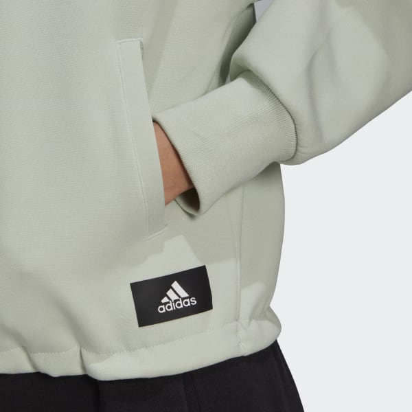 zelená Mikina Future Icons Badge of Sport Quarter-Zip W6697