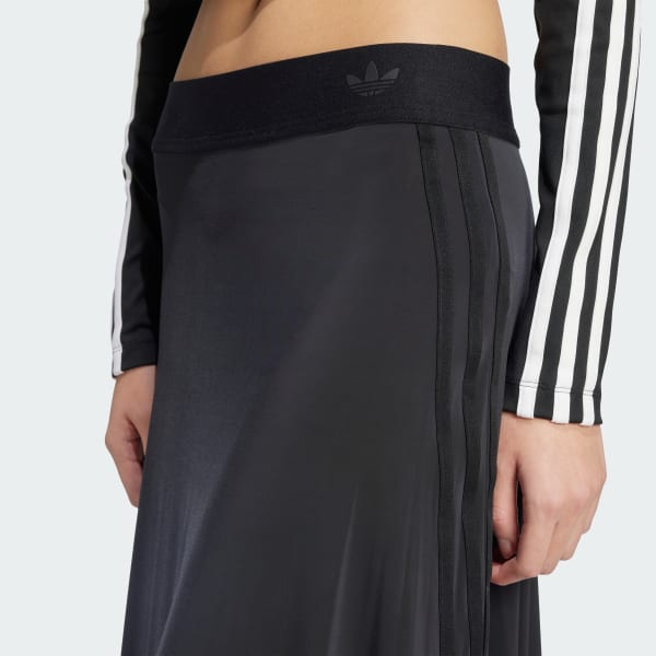 adidas Adicolor Sheer 3-Stripes Long Skirt - Black | adidas