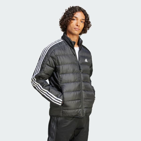 Negro Chamarra Térmica Ligera Essentials 3 Franjas