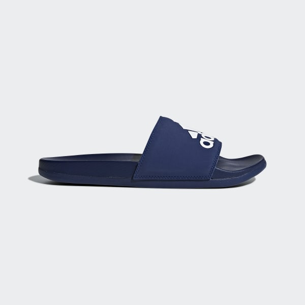 navy blue adidas slides