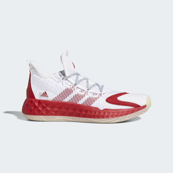 adidas red and white basketball shoes