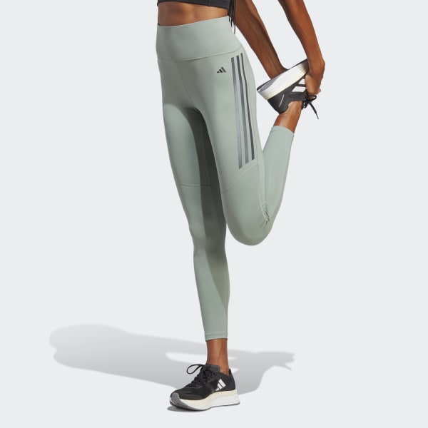 adidas Daily Run 3-Stripes Tights Black Women's Compression Running Pants  HS5454