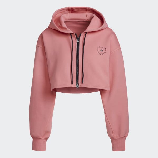 adidas by Stella McCartney SC Cropped Full Zip Hoodie Pink adidas New Zealand