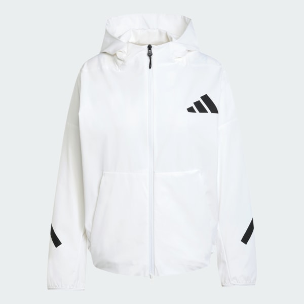 White ADIDAS Z.N.E. WOVEN TRACK TOP