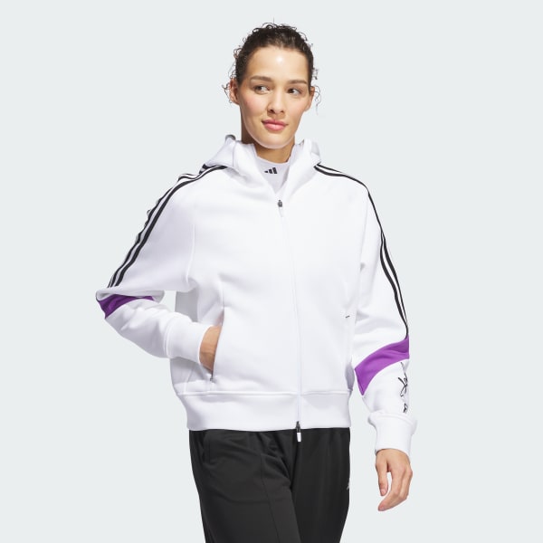 Felpa adidas con cappuccio bianca sales