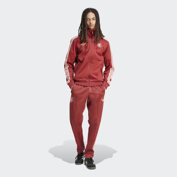 adidas F.C.バイエルンジャージパンツ 赤 FCバイエルン アディダス ヨーロッパトラックスーツパンツ - レッド