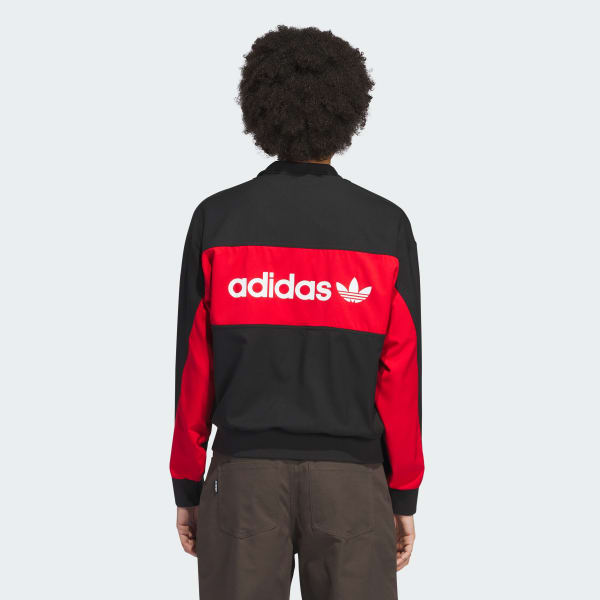 Red and black adidas jacket womens sale