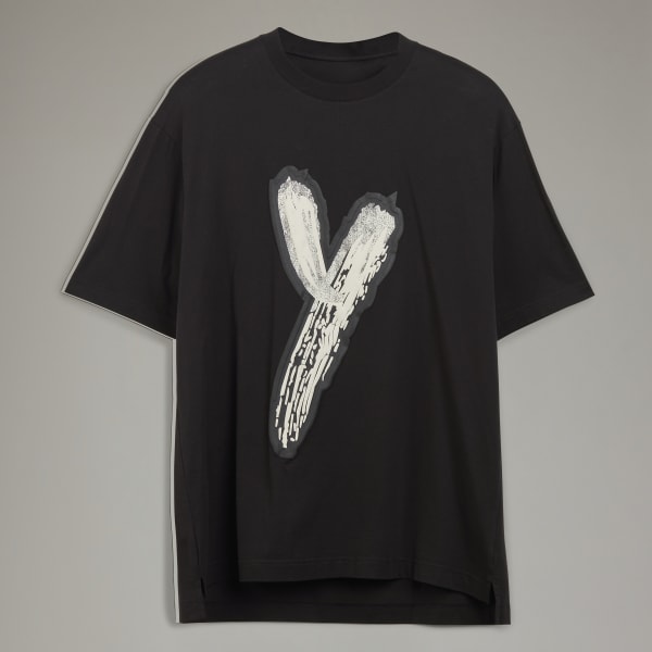 Svart Y-3 Graphic Logo Short Sleeve T-skjorte
