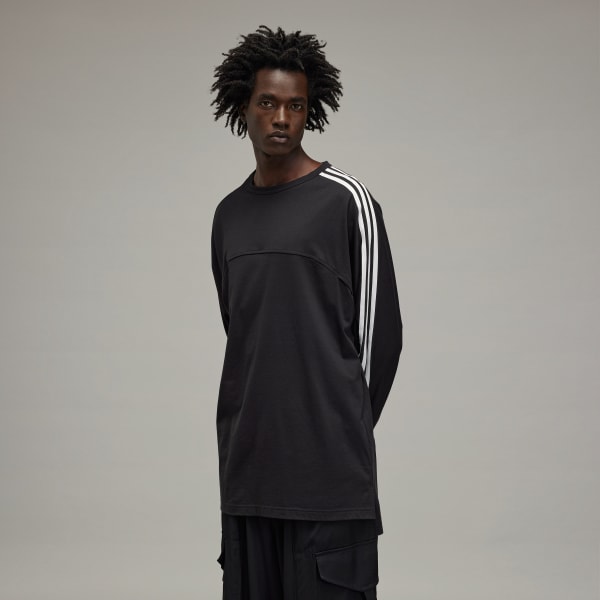 cerná Tričko Y-3 3-Stripes Long Sleeve