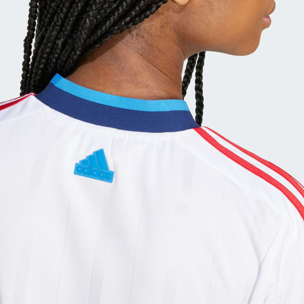 adidas Tiro Cut 3-Stripes Crop Jersey - White | Free