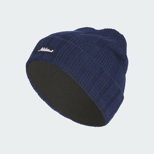 Blue Ribbed Knit Beanie