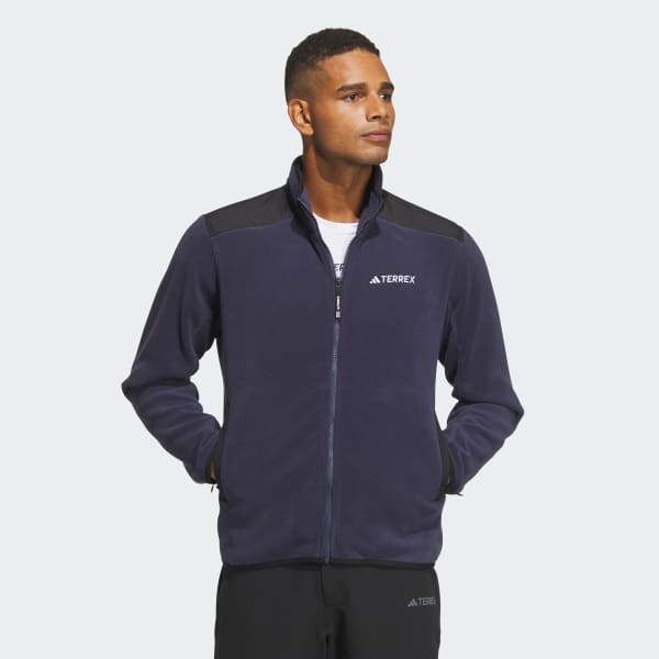 Azul Chamarra Tela Fleece Polar