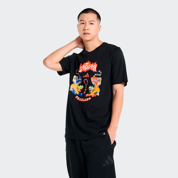 สีดำ เสื้อกราฟฟิกเสือมวยไทย