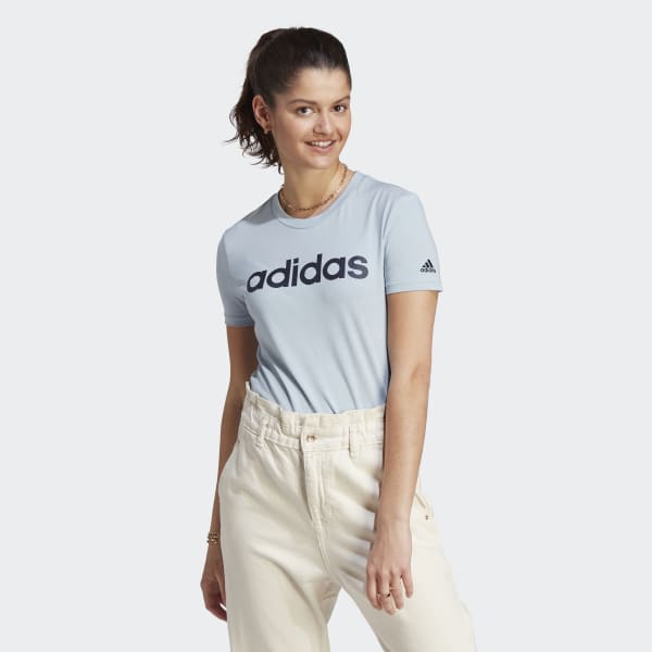 overtuigen Analist het spoor adidas LOUNGEWEAR Essentials Slim Logo T-shirt - blauw | adidas Belgium