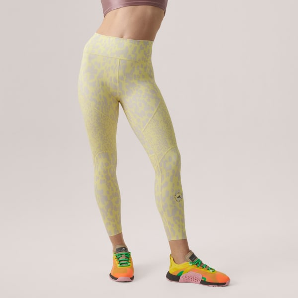 Amarillo Mallas 7/8 adidas by Stella McCartney TruePurpose Optime Training Estampadas Cprte Alto