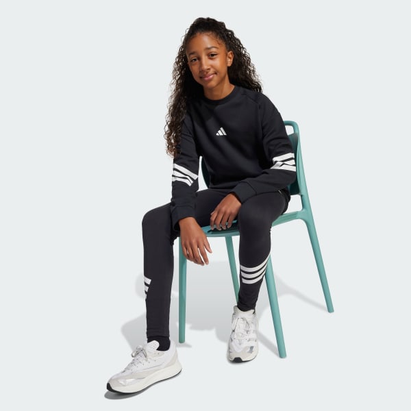 Black Future Icons 3-Stripes Sweatshirt Kids