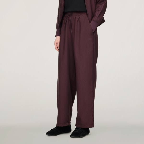 Bordowy Spodnie dresowe Y-3 3-Stripes Slim